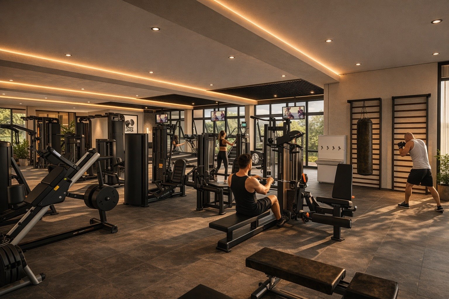 Sala de musculação do Centro Superação